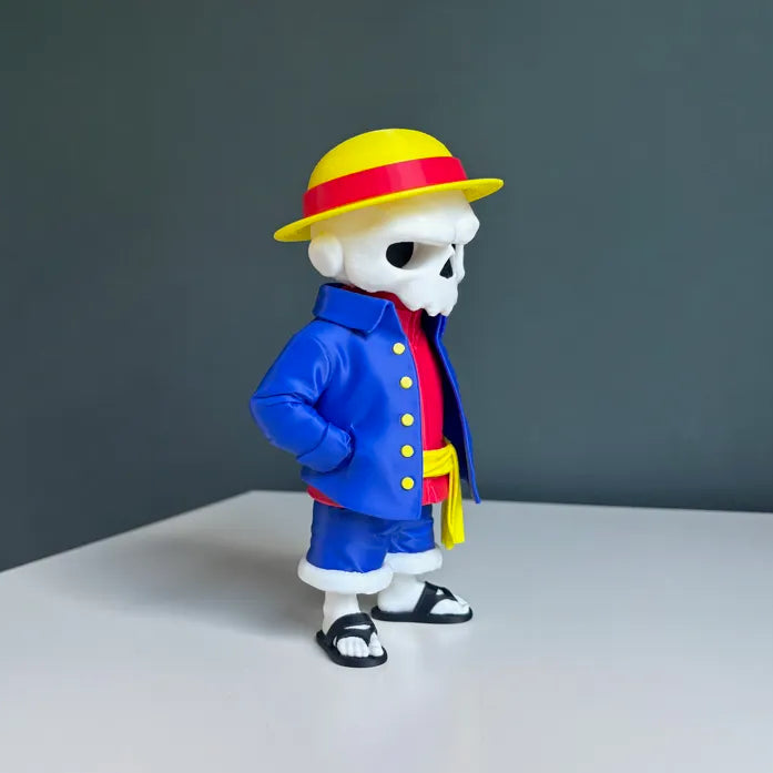Figurine Squelette Monkey D. Luffy - Statue Pirate Chapeau de Paille Style Skull - Déco Geek Manga et Anime