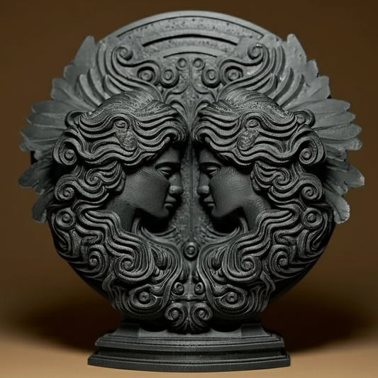 Sculpture Signe Astrologique Gémeaux - Statuette Zodiaque Design Moderne