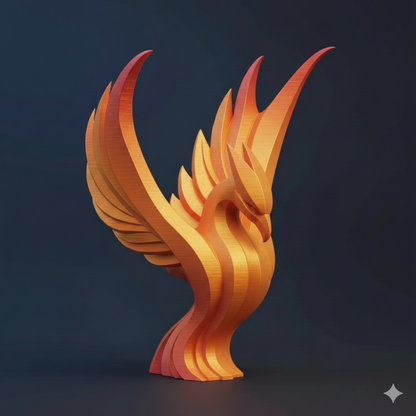 Sculpture Phénix Majestueux - Objet de Décoration Design Symbole de Renaissance