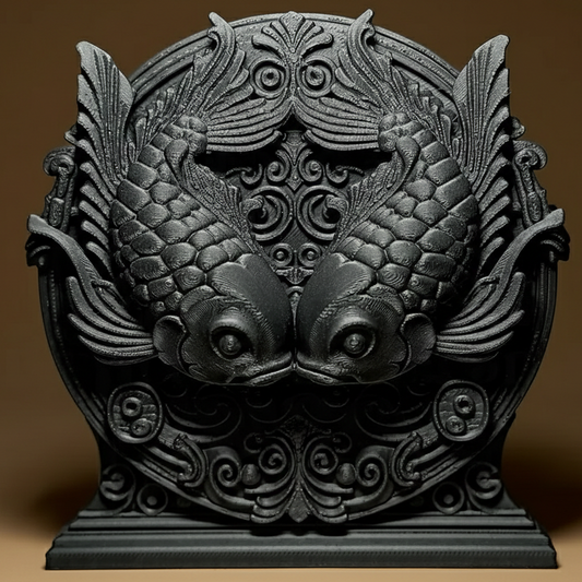 Sculpture Signe Astrologique Poisson - Statuette Zodiaque Design Moderne