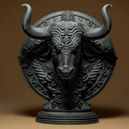 Sculpture Signe Astrologique Taureau - Statuette Zodiaque Design Moderne