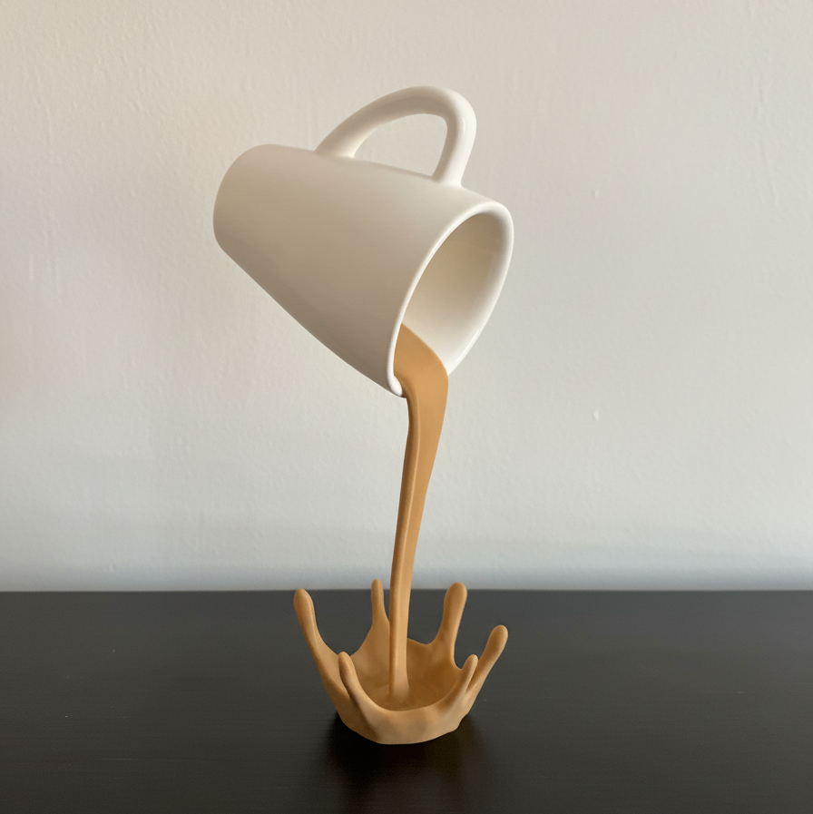 Sculpture Tasse de Café Suspendue - Décoration Cuisine Design et Insolite