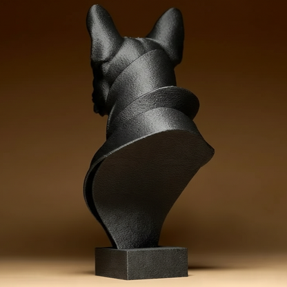 Sculpture Buste Bouledogue Français - Statuette Décorative Chien Design