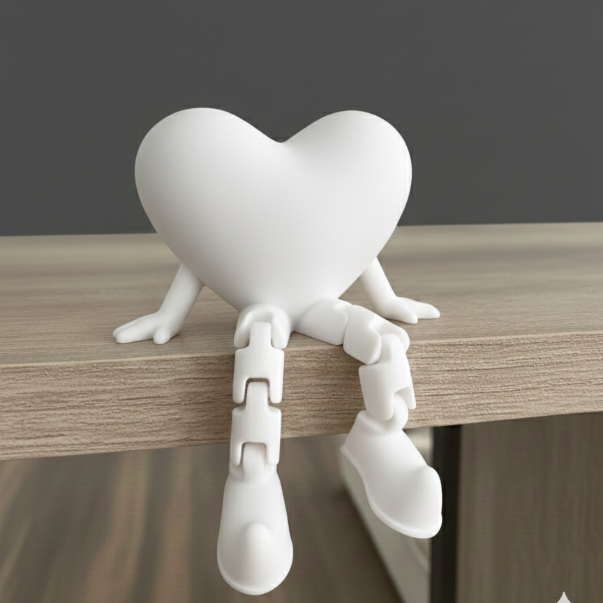 Décoration Cœur à Jambes Articulées Saint Valentin Objet Déco Ludique et Moderne
