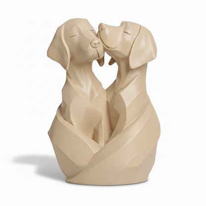 Sculpture Duo de Chiens Design - Objet Déco Amoureux Style Contemporain