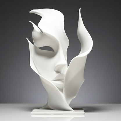 Sculpture Visage Abstrait Artistique - Masque Décoratif Design Contemporain