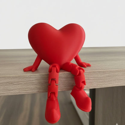 Décoration Cœur à Jambes Articulées Saint Valentin Objet Déco Ludique et Moderne