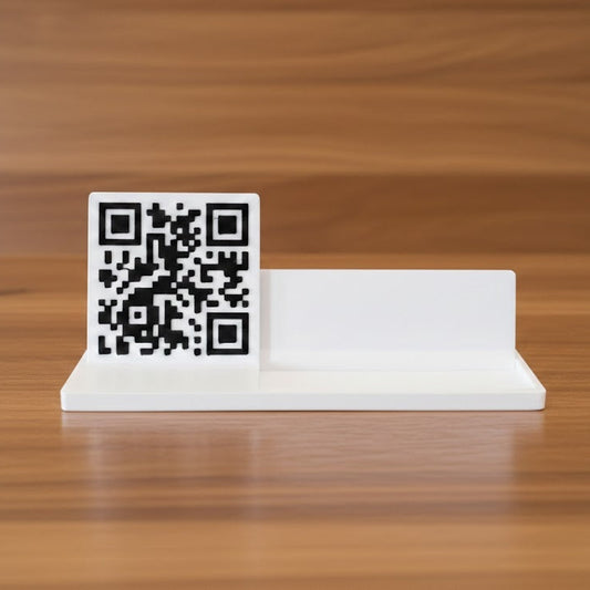 Porte-Carte de Visite avec QR Code Personnalisé - Support en Impression 3D pour Professionnels et Commerces.