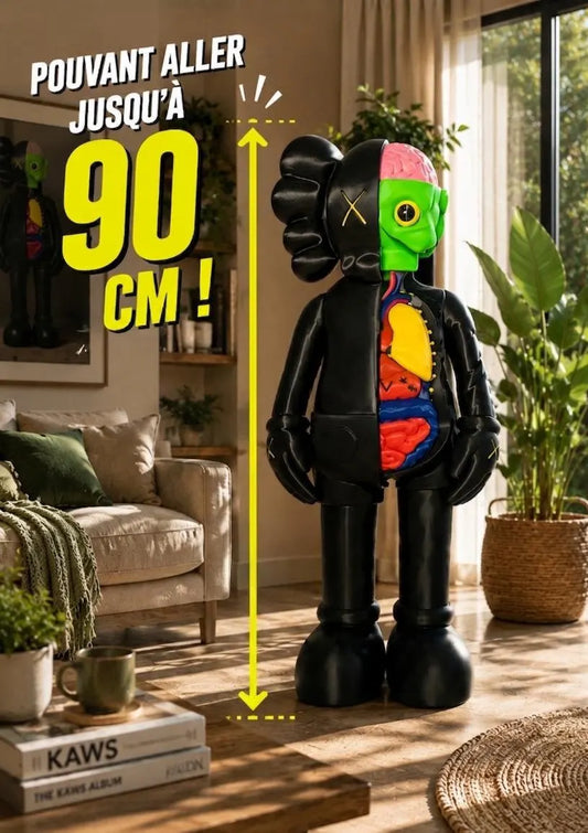 Figurine Style pop art style KAWS jusqu'à 90 cm - Figurine Art Toy Anatomie de style Bearbrick - Décoration XXL Salon Hypebeast Pop Art